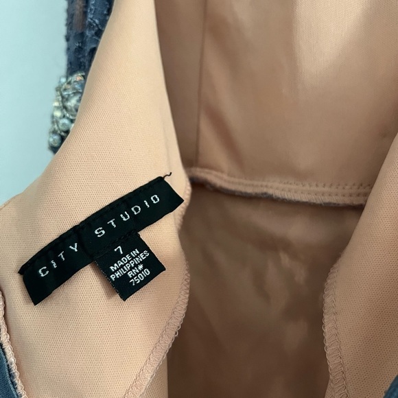 Women’s Lace open back Prom Dress City Studio Size 7 Blue - Picture 4 of 8